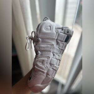 COPY - Nike uptempo- white and midnight navy size 6Y or 7-7.5 womens